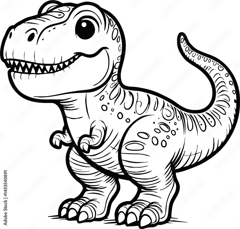 Vector illustration of Tyranosaurus Rex or T-rex or dinosaur . kids coloring page and coloring book Vector illustration of Tyranosaurus Rex or T-rex or dinosaur . kids coloring page and coloring book