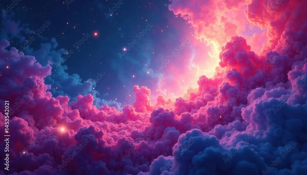 Fototapeta premium Fluid swirling nebula-like pattern, ideal for digital art, color, seamless