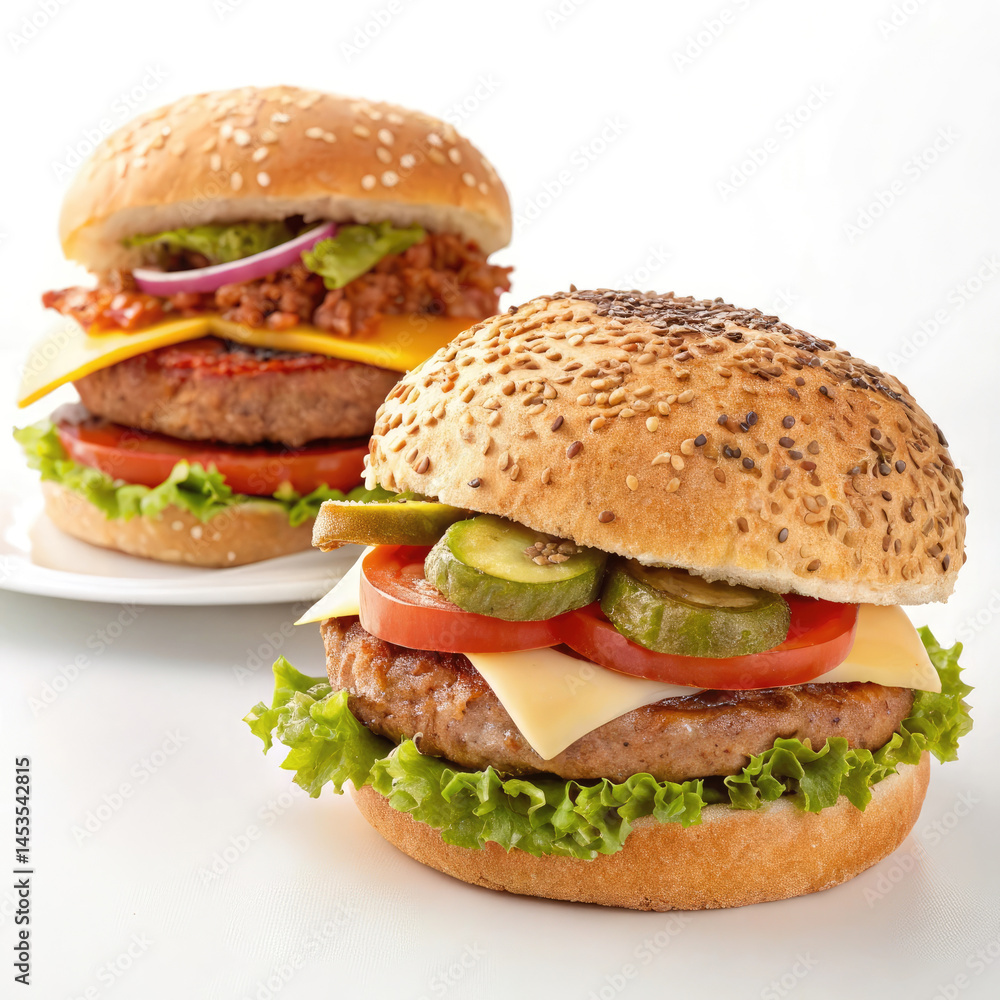 hamburger on a white background hamburger on a white background