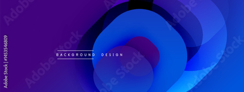 Abstract fluid shapes, vibrant blues, purples create modern background. Gradient effect adds depth, visual interest. Minimalist design.