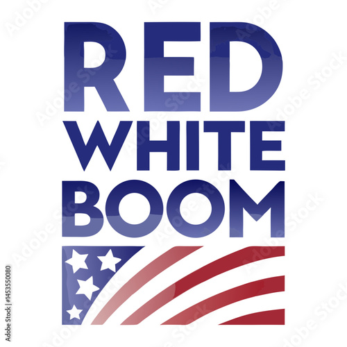red white boom design