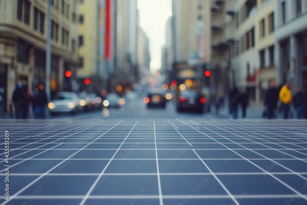 Obraz premium City Street Grid Abstract Background Blurred Urban Scene