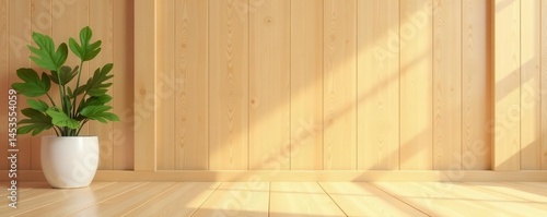 Horizontal, light oak wood paneling, clean lines, oak wood, smooth, minimalist