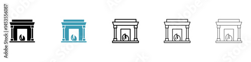 fireplace icon. Design for web and mobile app. Vector illustration