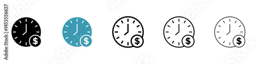Time is money icon. Design for web and mobile app. Vector illustration