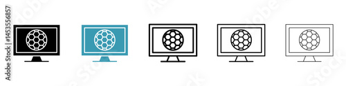 Soccer Live Match On TV icon. Design for web and mobile app. Vector illustration