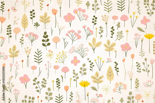Wallpaper Mural Abstract illustration drawing pattern for natural environment flowers vegetation Torontodigital.ca