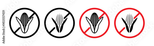 No Corn sign icon. Design for web and mobile app. Vector illustration