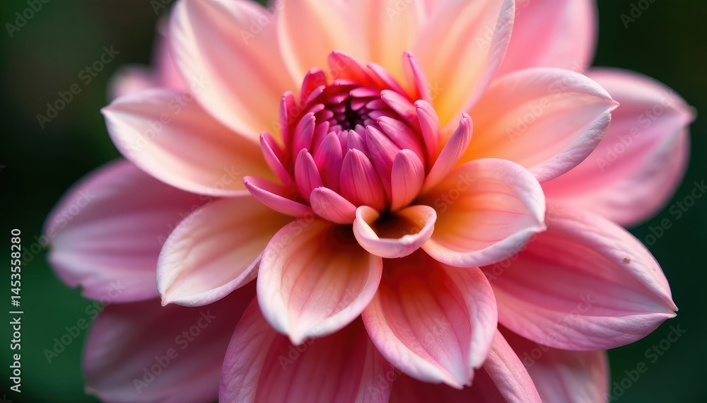 Obraz premium Close-up dahlia petals, layered, soft focus, floral motif, summer, petal