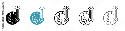 Global warming icon. Design for web and mobile app. Vector illustration