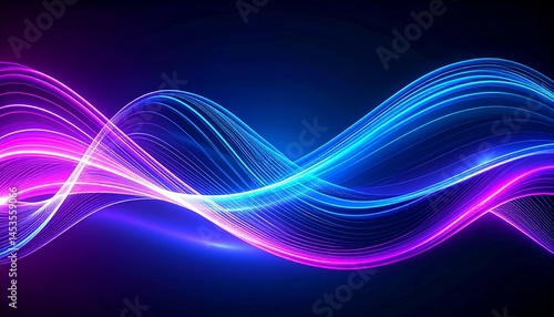 Flowing abstract wave in cool neon colors