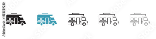 Campervan icon. Design for web and mobile app. Vector illustration