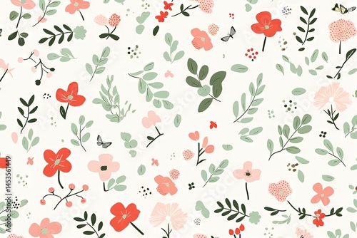 Wallpaper Mural Abstract illustration drawing pattern for natural environment flowers vegetation Torontodigital.ca