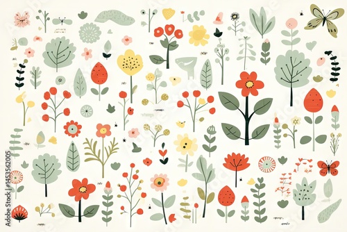 Wallpaper Mural Abstract illustration drawing pattern for natural environment flowers vegetation Torontodigital.ca