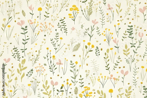 Abstract illustration drawing pattern for natural environment flowers vegetation