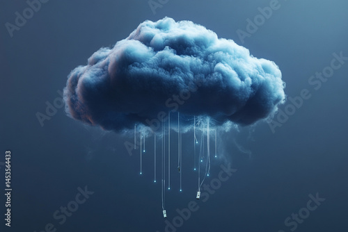 Cloud Computing Data Storage Digital Rain Network Technology