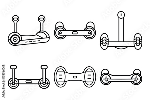 hoverboard line icon set, hoverboard vector illustration-simple illustration of hoverboard white background