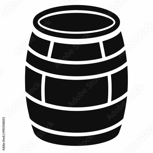 Barrel black vector on white background.