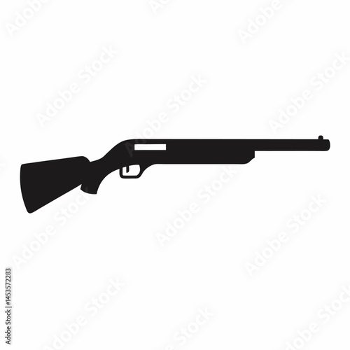 Single black shotgun vector on white background.