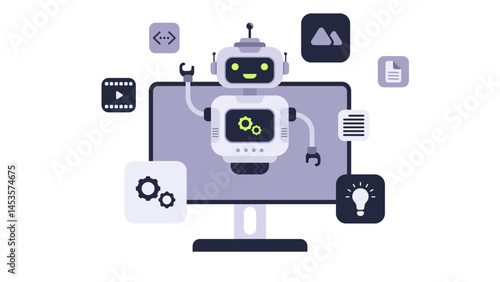 Illustration of artificial intelligence services concept vector