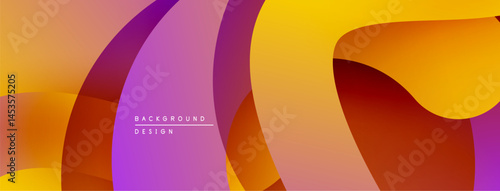Abstract fluid shapes, vibrant gradients. Orange, purple hues blend seamlessly creating dynamic visual texture. Modern design element.