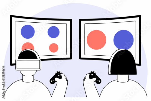 Virtual Reality Training Simulation cartoon