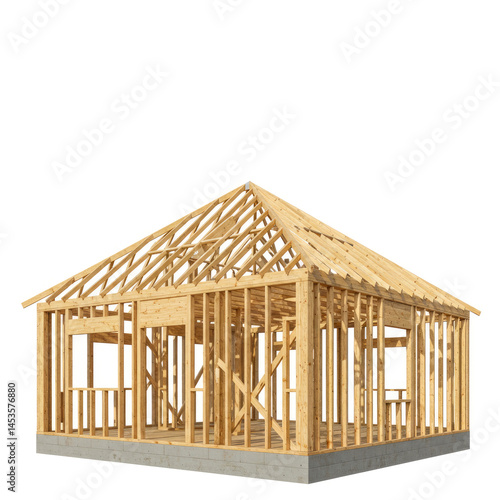 wooden house isolated on white