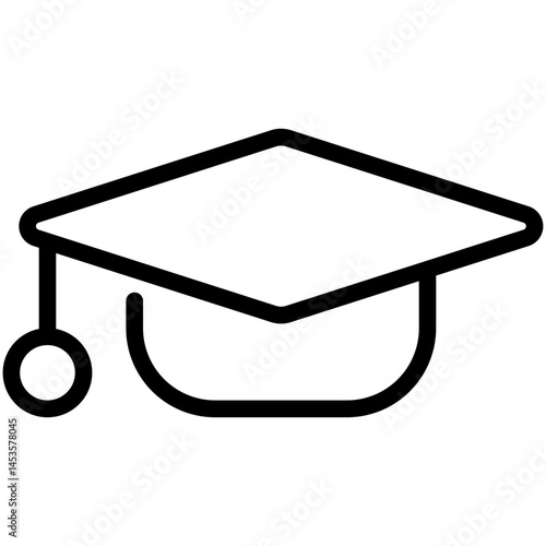 mortar board line icon