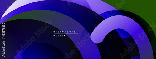 Abstract flowing shapes, vibrant purple hues, dark background. Modern design element for digital projects. Smooth gradients create depth.