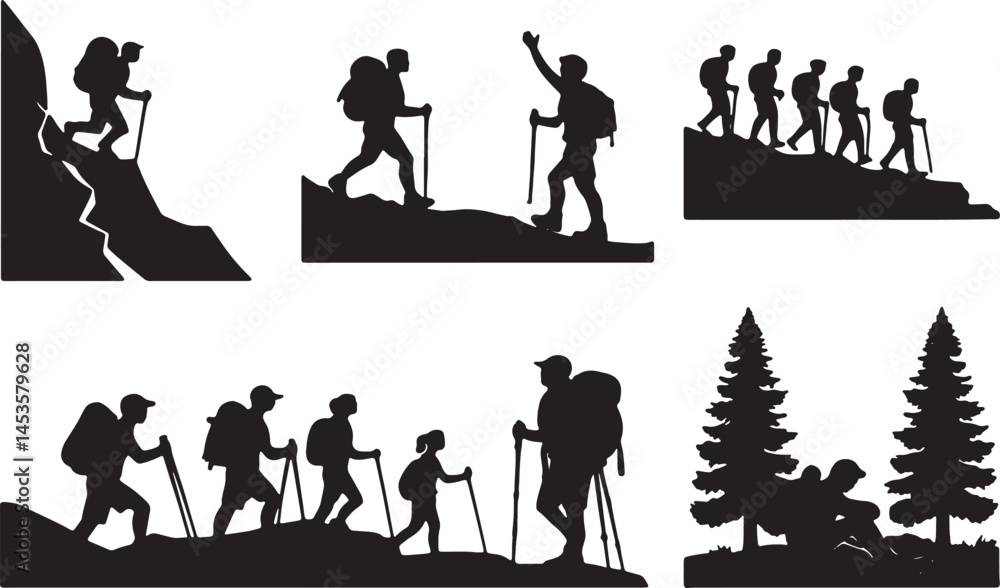 Naklejka premium silhouettes of people walking