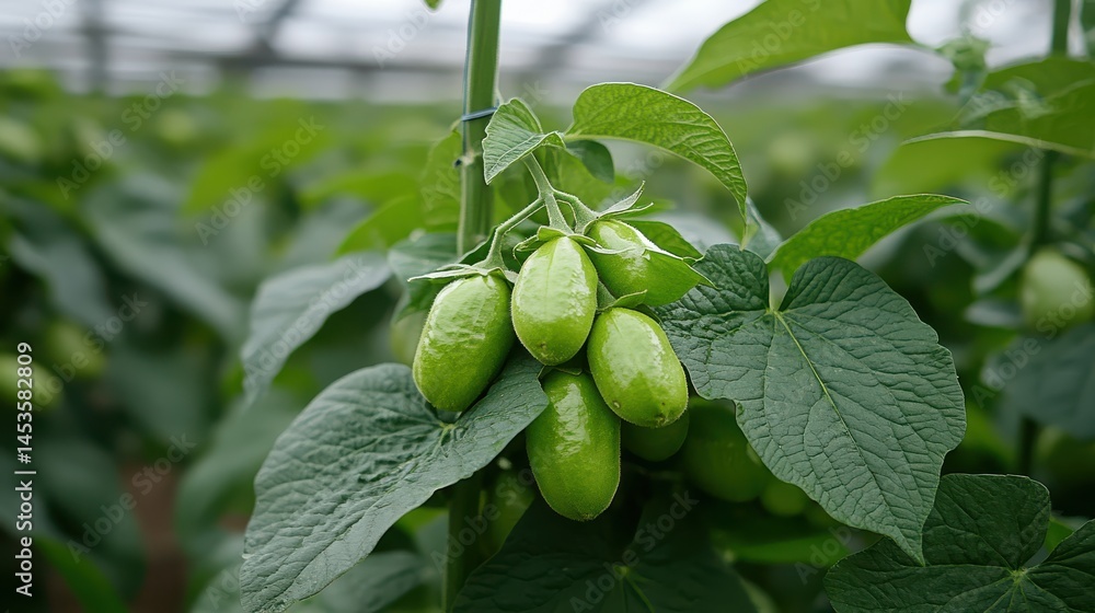 custom made wallpaper toronto digitalLush Green Peppers Thriving in a Bright and Airy Greenhouse Environment
