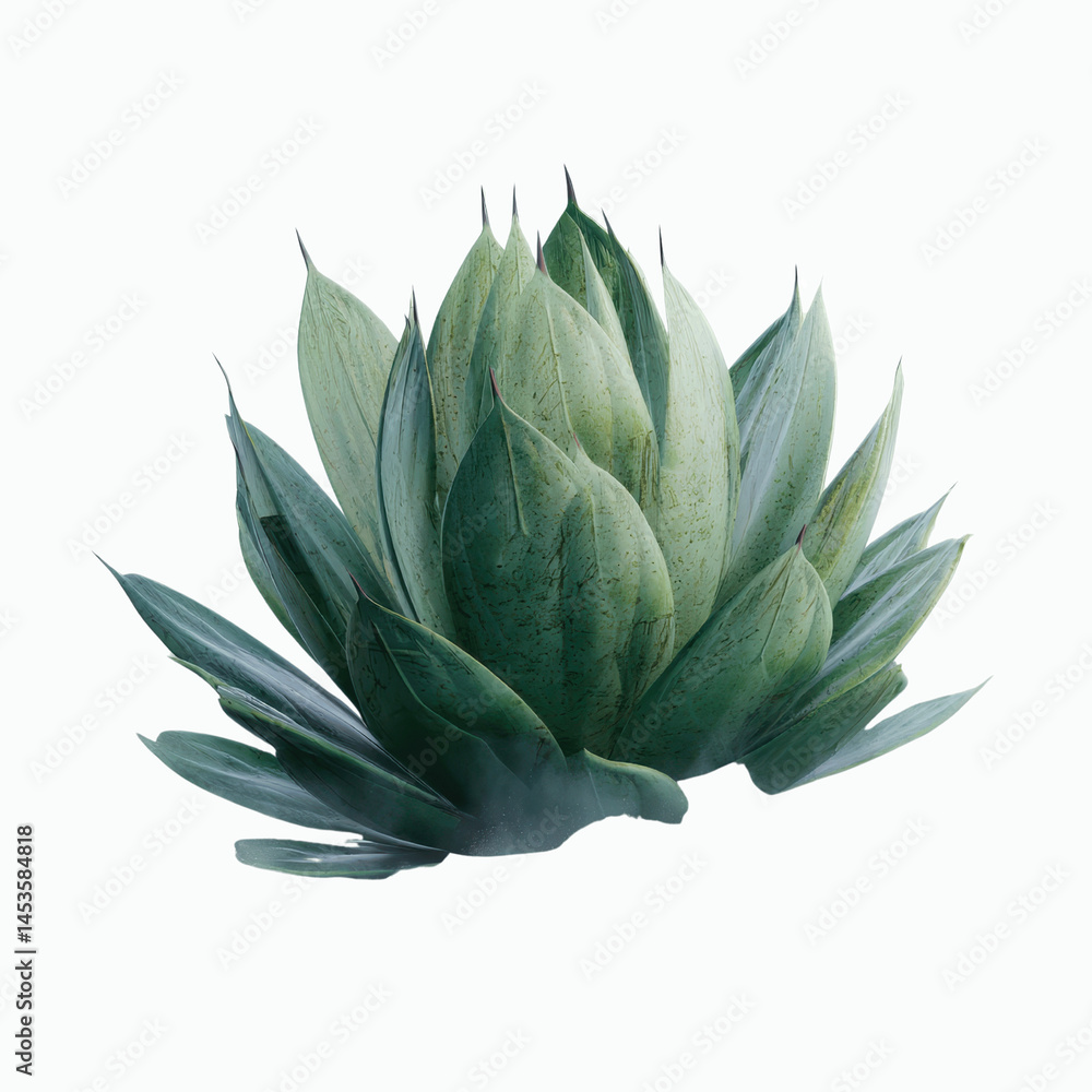 Serene Succulent A Close-Up of a Striking Agave Plant