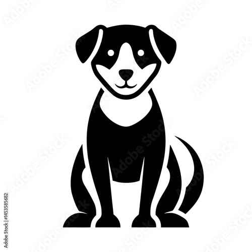 Cute Dog Silhouettes in Simple Black and White Design