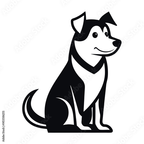 Cute Dog Silhouettes in Simple Black and White Design