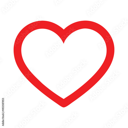 Red heart icon symbolizing passionate love and romantic relationships for valentine’s day