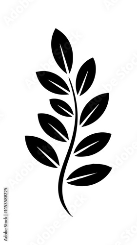 
Botanical Leaf Branch Silhouette Vector Illustration Minimal Plant Design