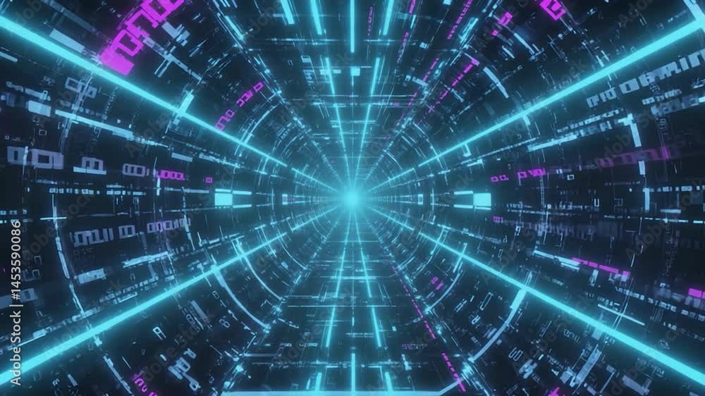 Digital tunnel, futuristic, glowing lines, data stream, abstract background, visual effect, virtual space, 3D render, for screensaver or wallpaper Digital tunnel, futuristic, glowing lines, data stream, abstract background, visual effect, virtual space, 3D render, for screensaver or wallpaper