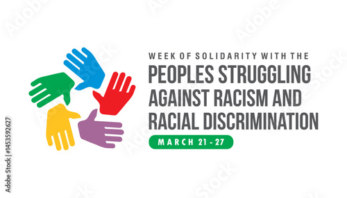 week of solidarity with the peoples struggling against racism and racial discrimination vector design