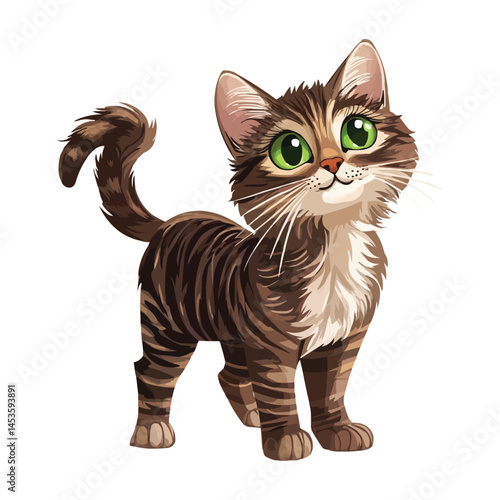 Adorable cute cat with Big Green Eyes