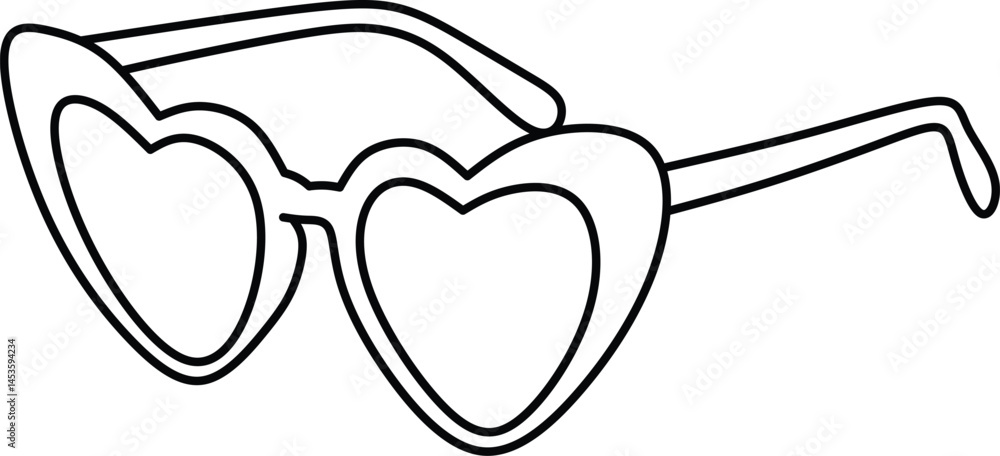 Obraz premium Hand drawn of heart shaped glasses 
