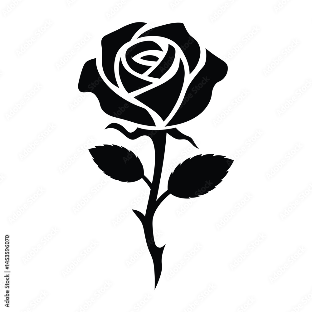 Rose Silhouette Vector Rose Silhouette Vector