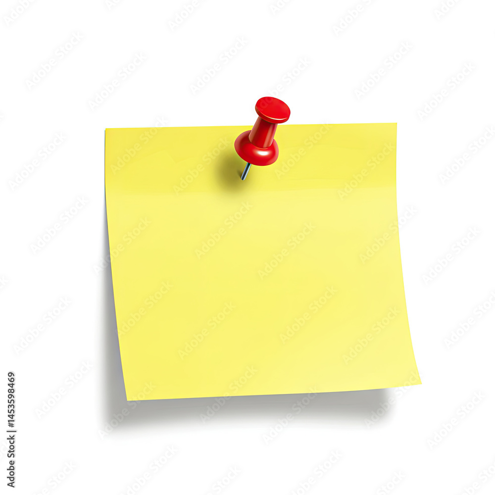 yellow sticky note with pin yellow sticky note with pin