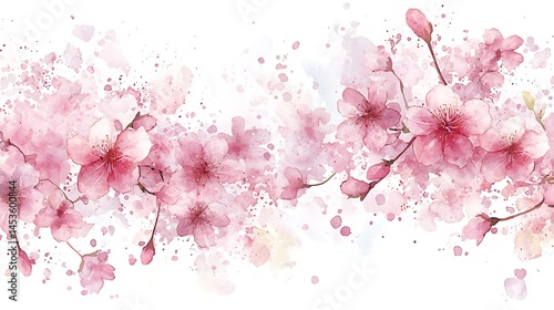 Floral watercolor style artwork botanical beauty nature vibrant blossom artistic viewpoint
