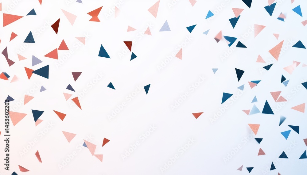 Obraz premium Abstract Festive Background with Red and Blue Triangles Confetti Falling Down Decorative Elements for Celebratory Event Backdrop Graphic Design