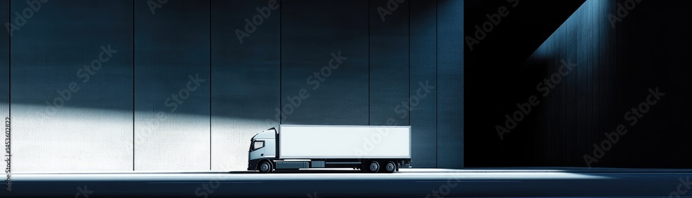 Fototapeta premium Modern Freight Truck in Industrial Setting