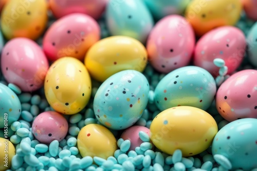 Wallpaper Mural Speckled eggs amongst bright candy, vibrant Easter scene , pastel, sugar Torontodigital.ca