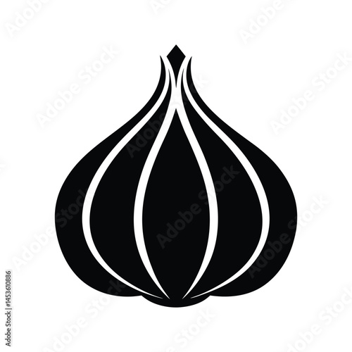 Garlic icon of silhouette vector illustration on white background