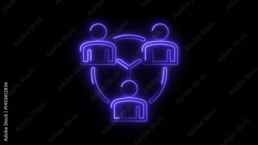 Neon glowing network connection of people teamwork and collaboration concept Neon glowing network connection of people teamwork and collaboration concept