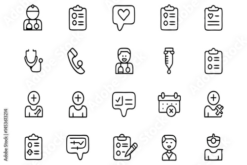 Icon Set for Clinics, Hospitals, and Health Platforms