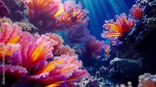 Wallpaper Mural Witness the enchanting underwater scenery. This footage showcases vibrant coral reefs and diverse marine flora. Perfect for nature enthusiasts and educators. Generative AI Torontodigital.ca